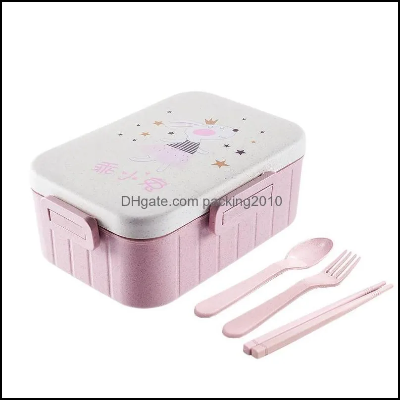 dinnerware sets cute cartoon lunch box microwave storage container children kids school office portable bento boxdinnerware