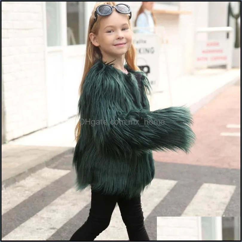 autumn kids fur jackets for girls parkas waterfall baby girls faux fur coat princess girl fur coat children outerwear mxhome