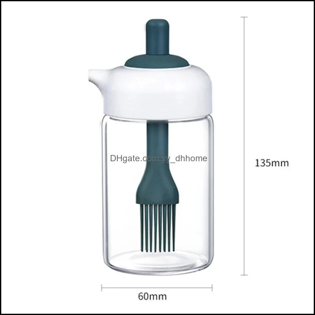 two-in-one brush oil bottles silicone barbecue oil brushs for kitchen bbq honey oils cake butters bread pastry cooking brushe bottle