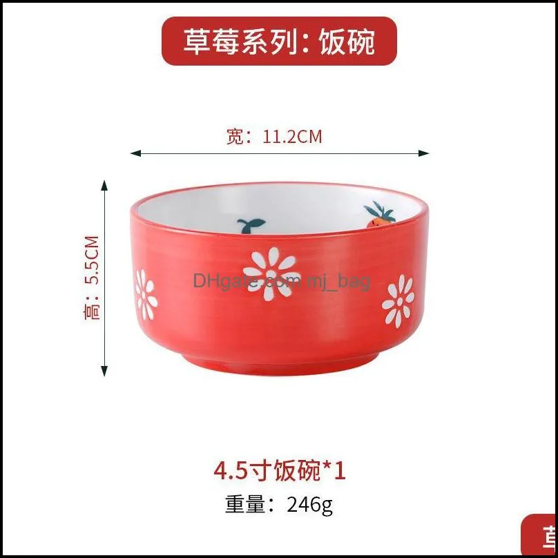 creative household ceramic bowl spoon 4 inch 5 rice noodles net red salad soup tableware bowls