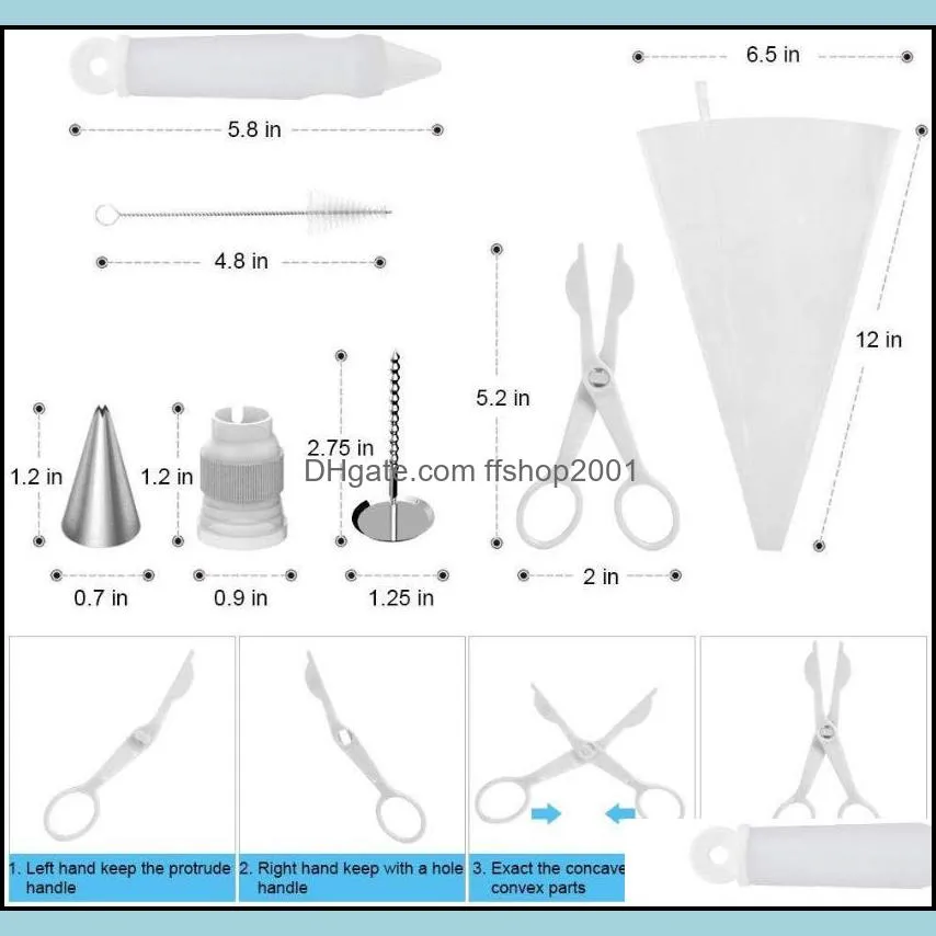 baking & pastry tools 47-piece decorating mouth set, cake cream decoration tool, scraper converter, utensils