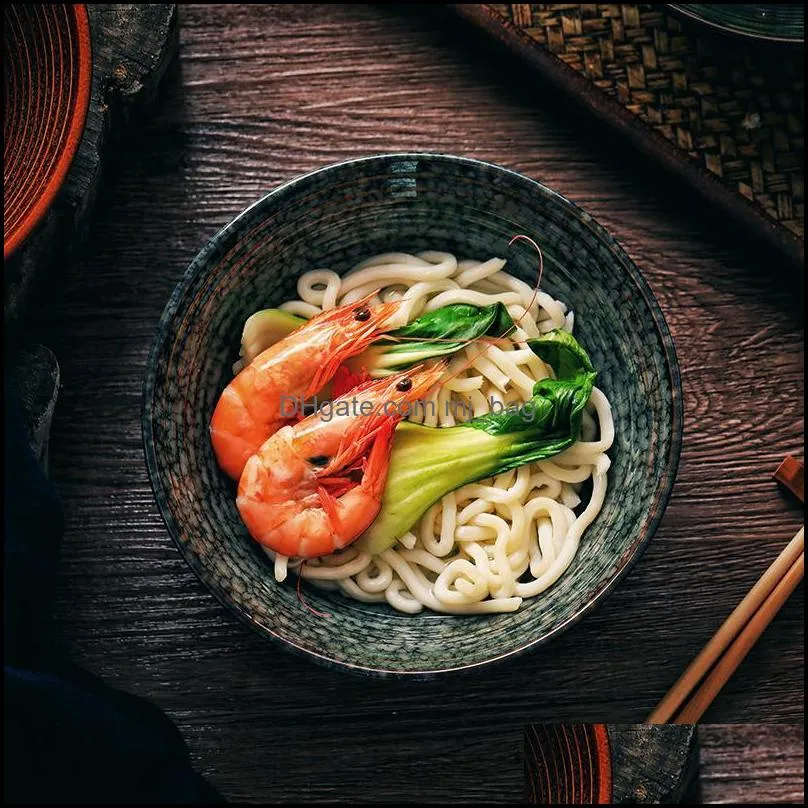japanese style thread ramen bowl glaze becomes large ceramic soup noodle wonton knife dumpling bowls