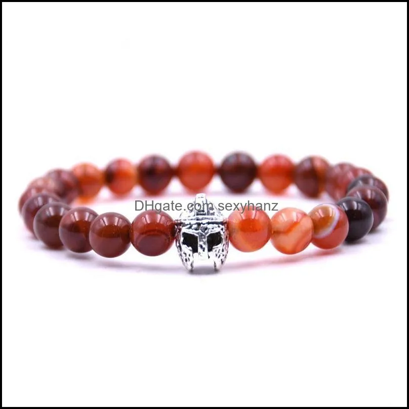 natural stone bracelet & bangle luxury charm bracelet palm dragon  owl armor barbell leopard skull cross buddha bead bracelet