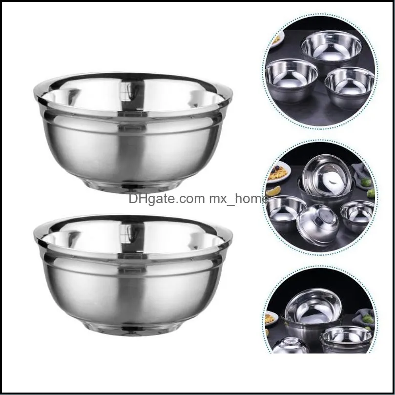bowls 2 pcs sturdy anti-rust soup household kitchen tableware supply