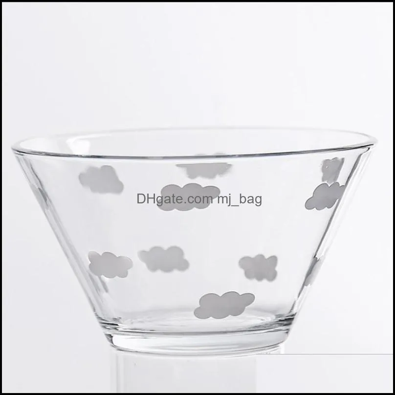 large capacity glass bowl water cup with lid transparent fruit salad milk home kitchen storage container bowls