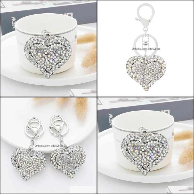 heart keychain bling heart women keyrings keychains 211810