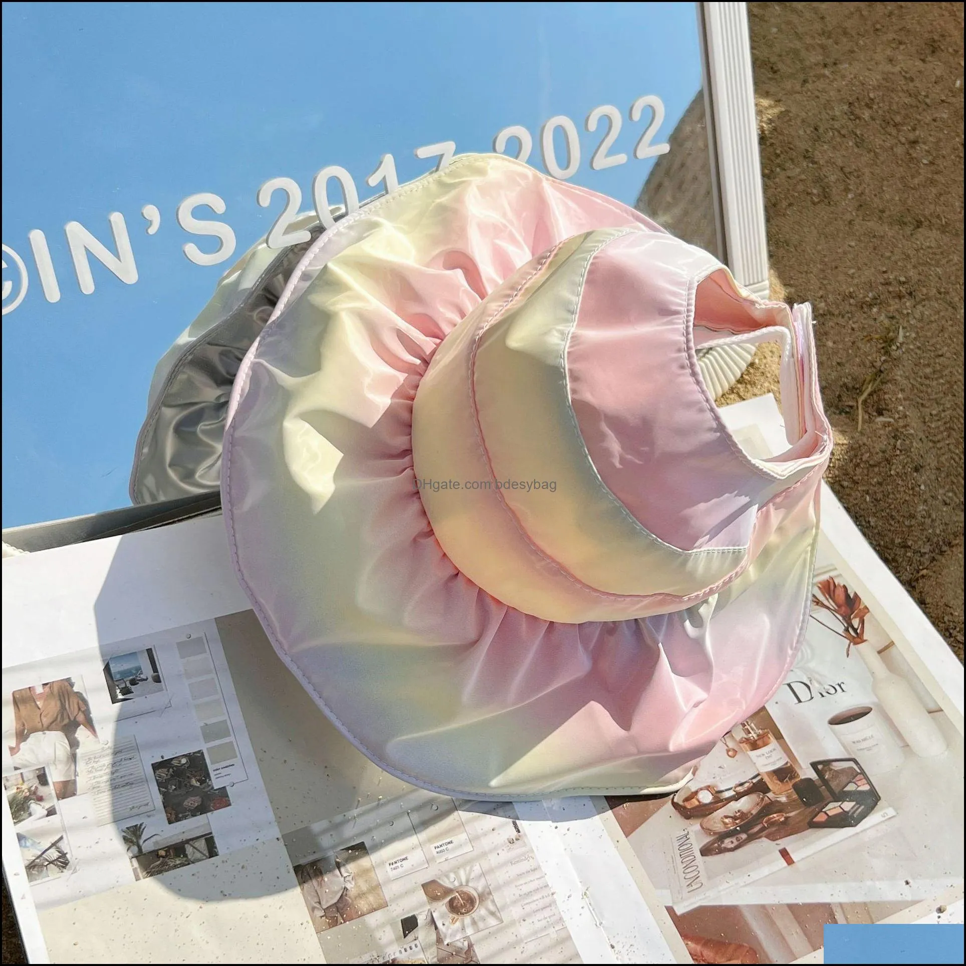 rainbow bucket hat shell shape hat for women girl unisex 2111016