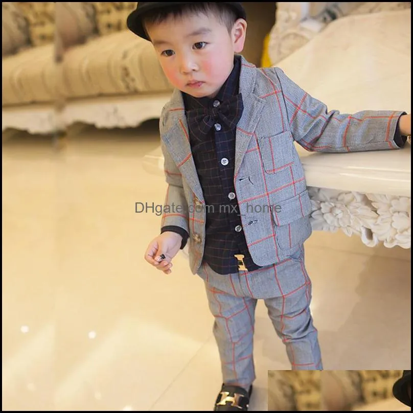 baby toddler boys gentleman suits handsome formal spring autumn kids boy clothes coat pant kids suits 1 2 3 4 5 year children mxhome