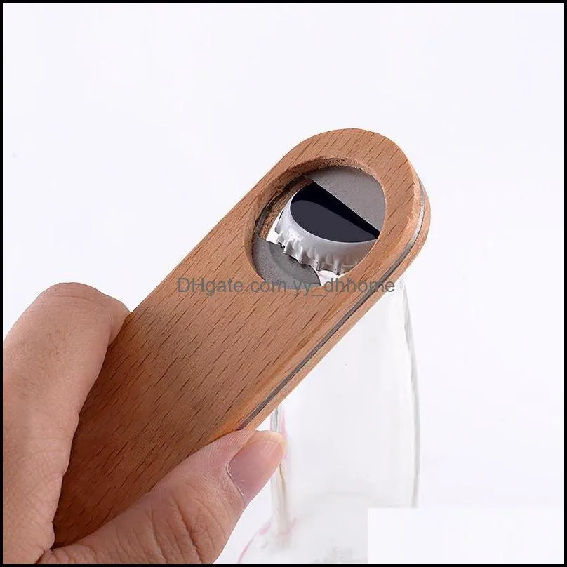 sublimation woodens hotel flat board speed bottles opener home beer cap wooden cover wood bottle opener