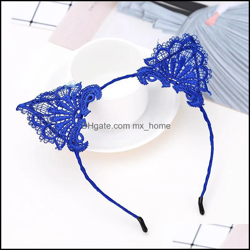 lace headband cat ear girls head hoops elastic hair band wedding party photography style headwear women hair accessories