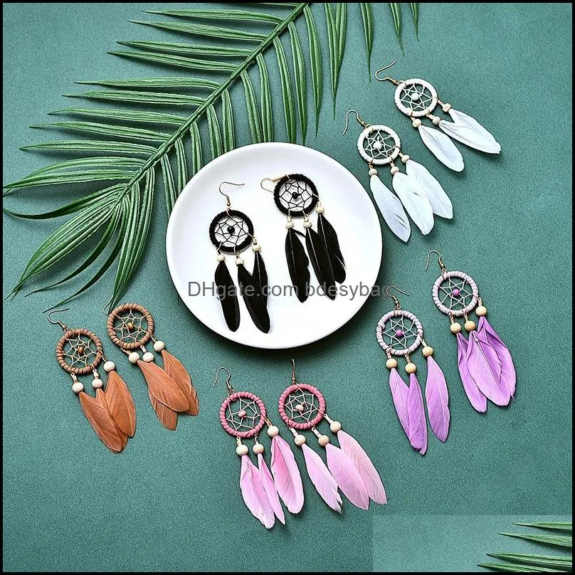 dream catcher dangles earrings stud earring chandelier ear hoop for women girl jewelry gift 211507