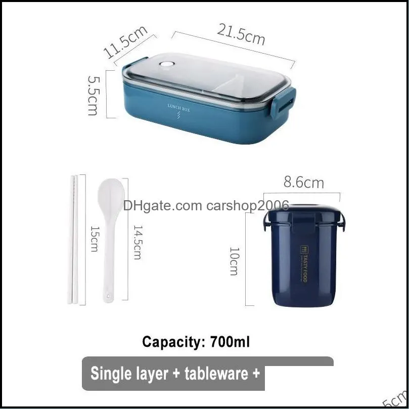 dinnerware sets japanese style multi-layer lunch box container storage portable leak-proof bento for kids with soup cup breakfast