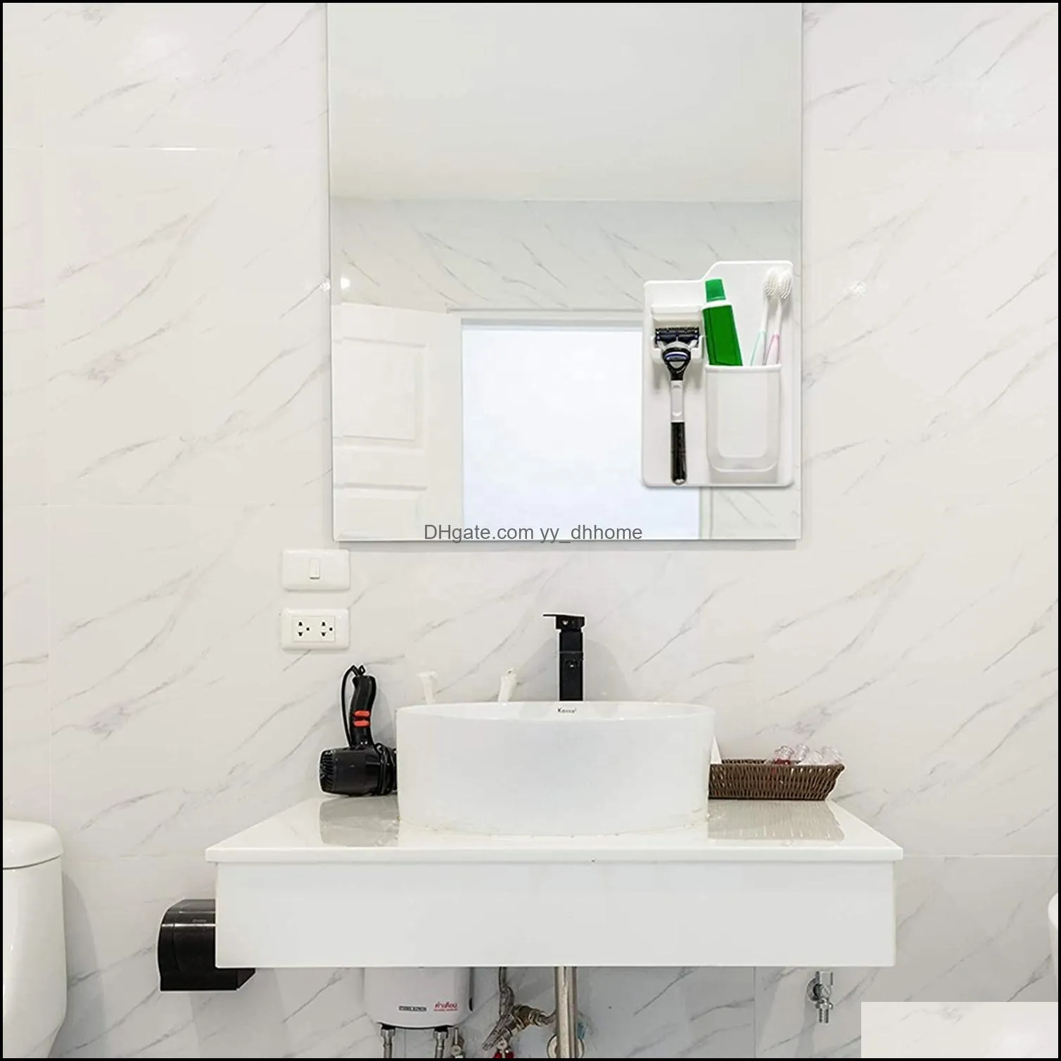 toothpaste toothbrush shaver holder wall mount bathroom storage organizer silicone holder