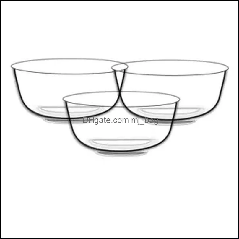 bowls thickened transparent glass bowl household heat-resistant high temperature rice cute round salad size crystal set