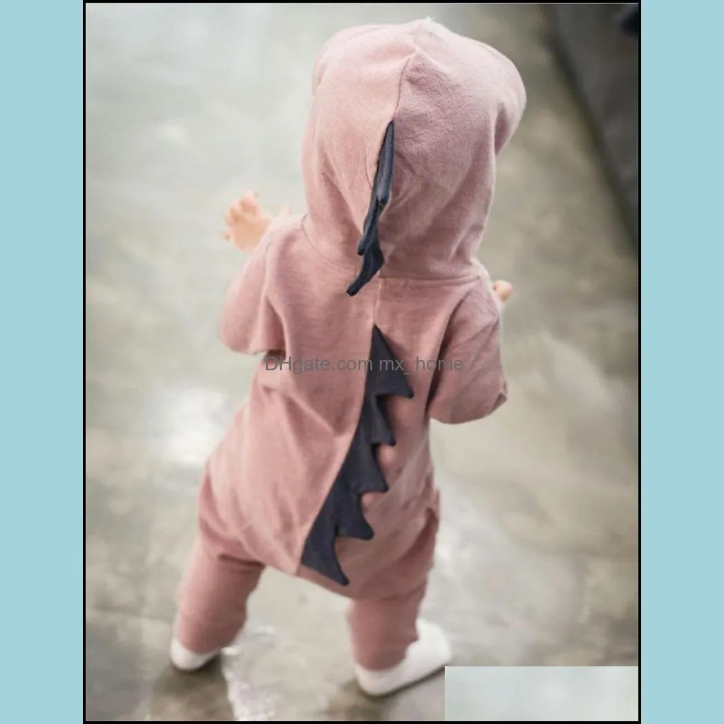 newborn infant baby boy girl dinosaur hooded romper jumpsuit outfits clothes kawaii solid clothing jumpsuit for unisex mxhome