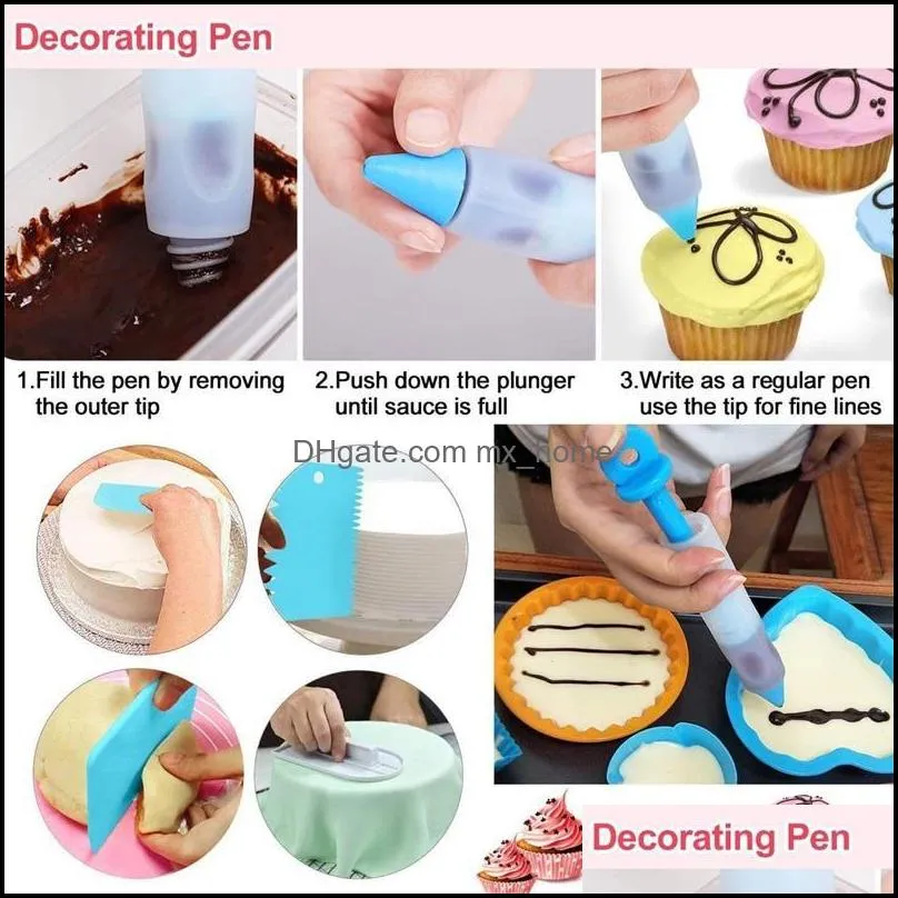 cake decorating tip sets 82pcs pastry bag confectionery accessories nozzle stainless cream baking tools &