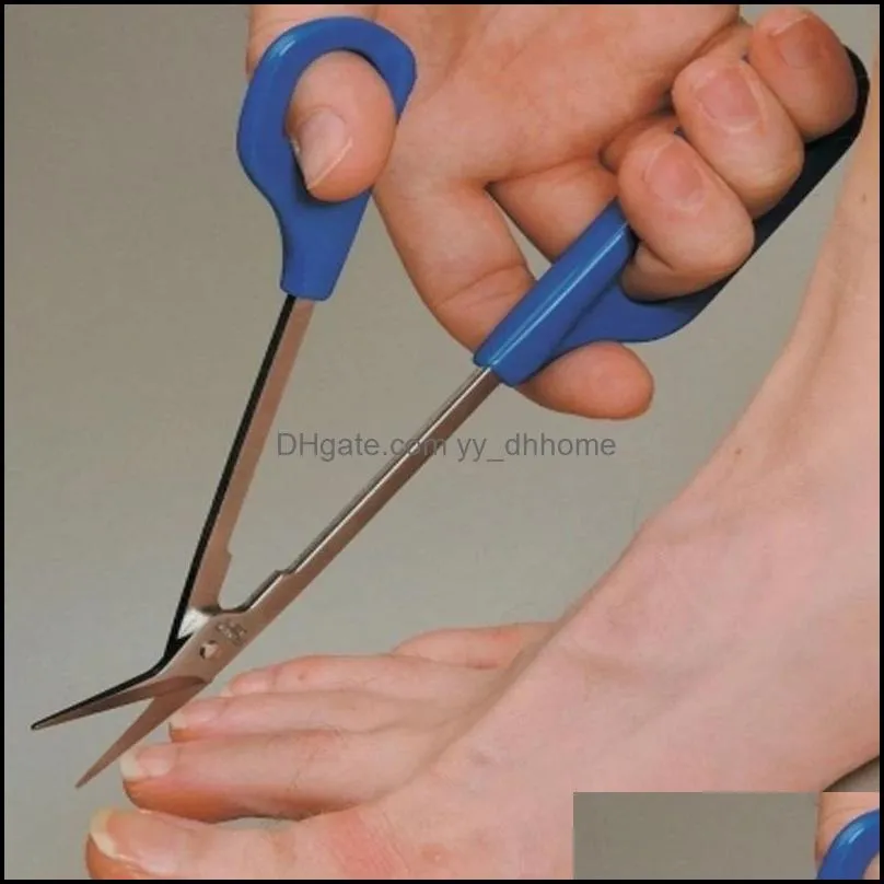 20cm long reach easy grip toe nail toenail scissor trimmer for disabled cutter clipper pedicure trim tool