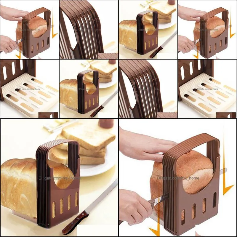 toast bread slicer plastic foldable loaf cutter rack cutting guide slicing tools kitchen accessories b99 baking & pastry