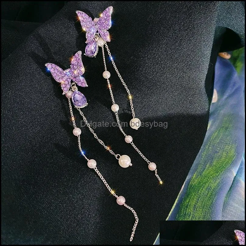 dangle & chandelier fashion butterfly tassel drop earrings for women vintage jewelry modern party wedding bridal accessories trendy