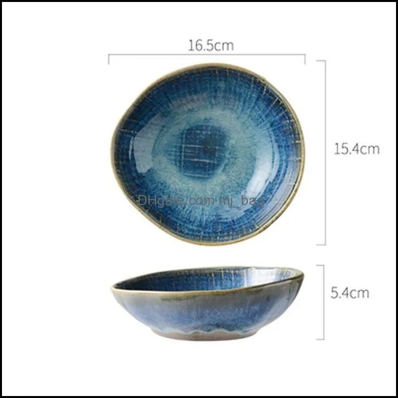 bowls kiln change creative fabric pattern salad bowl retro ceramic western soup japanese noodle snack taste dishes irre