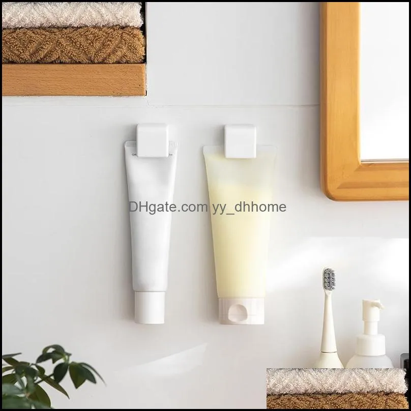 wall mounted facial cleanser clip self adhesive toothpaste holder facial milk hanging holder-clip bathroom accessories