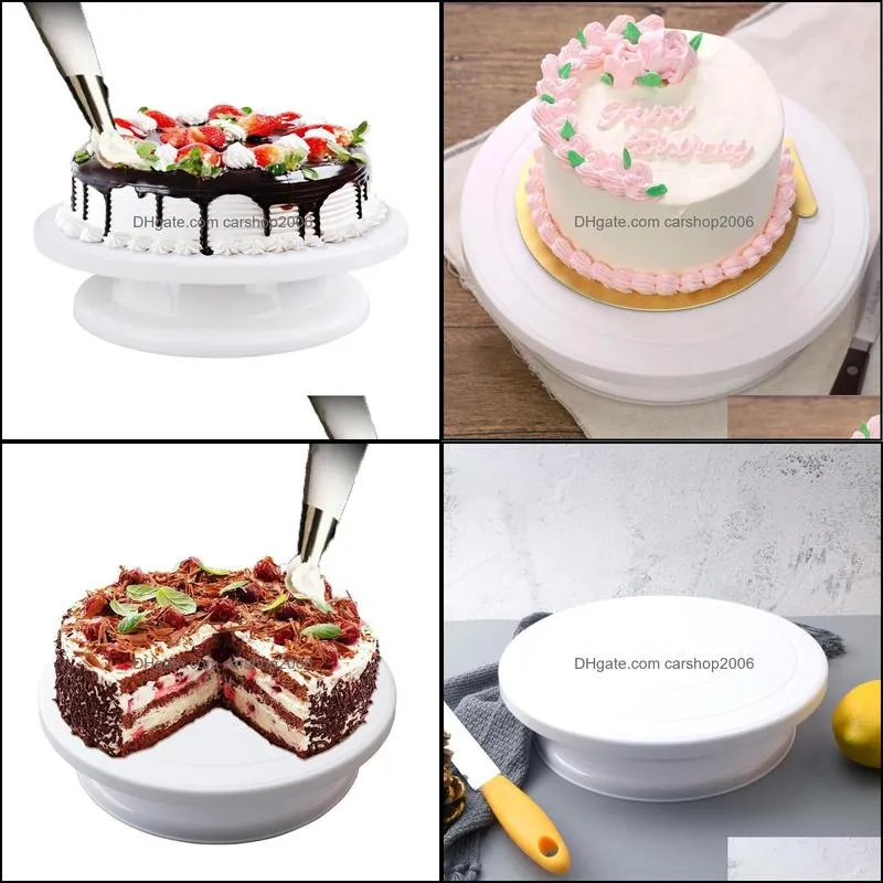 cake rack cake holder stand tray platane turntable rotatable revolving home-use diy durable dessert turning kitchen tools