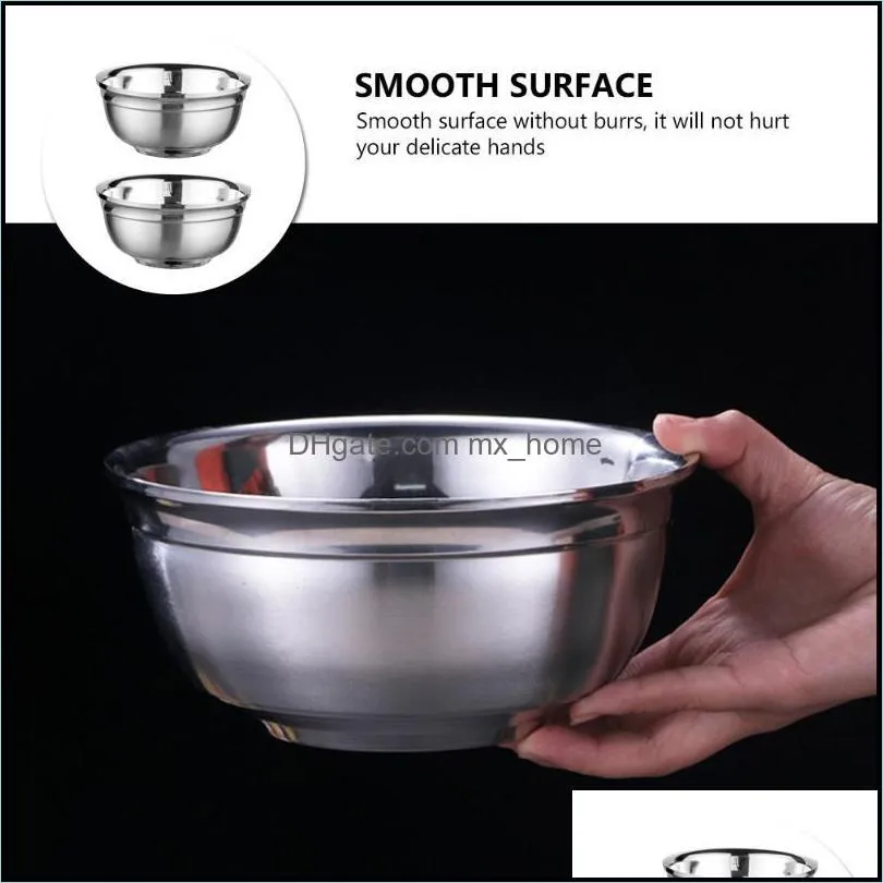 bowls 2 pcs sturdy anti-rust soup household kitchen tableware supply