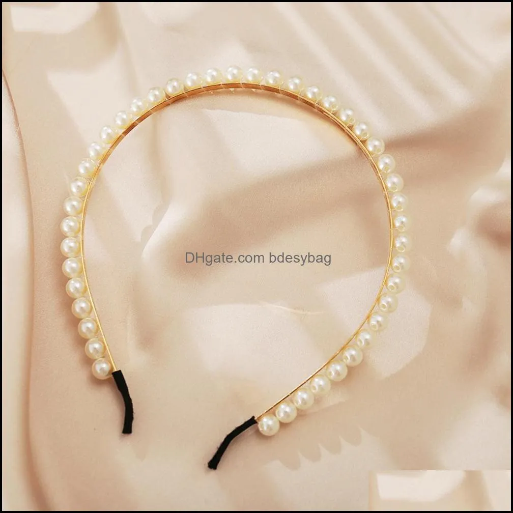 pearls headbands white faux pearl rhinestones hairbands bridal hair hoop wedding hair accessories for women girls 211267