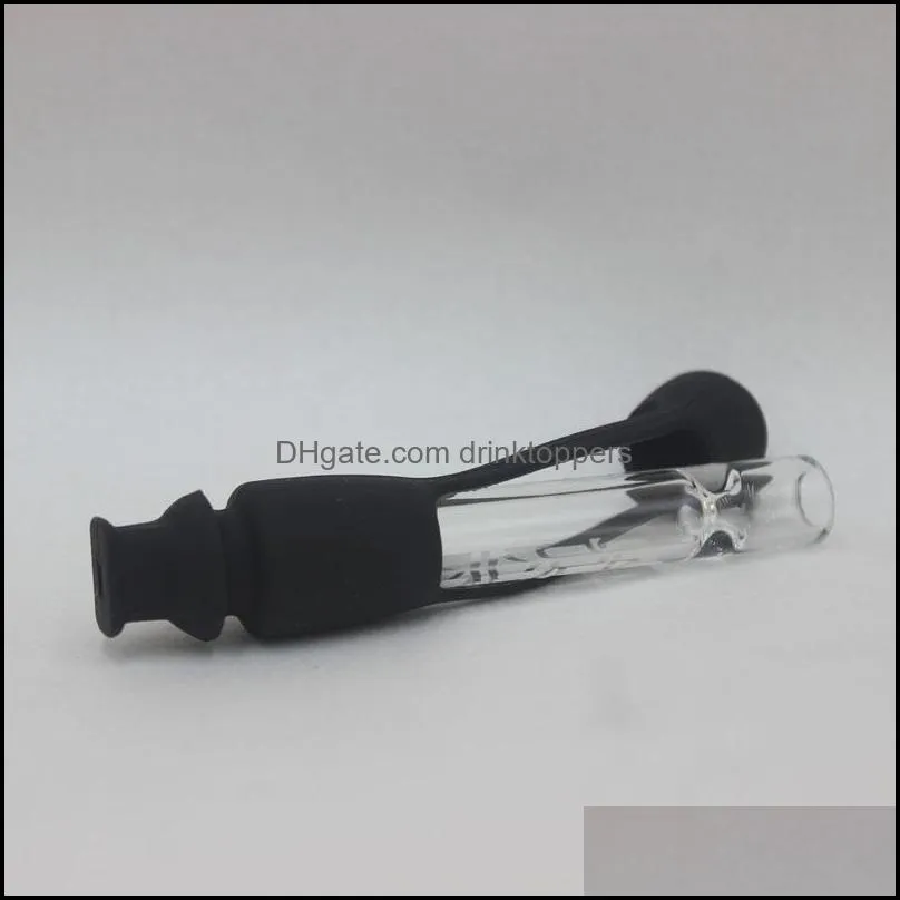 12mm silicone sleeved taster one hitter smoke pipe no breakage portable and durable design glass pipe