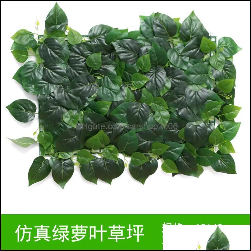 artificial green grasses plants wall 40x60cm fake lawn faux creepers leaf grass blossom artificial foliage home garden decor