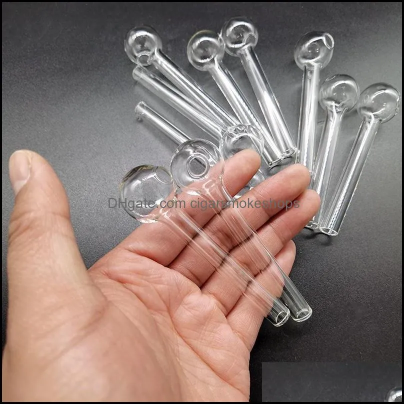 glass bong pyrex oil burner pipe 4inch length clear transparent great tube nail tips somking tool water pipes bongs