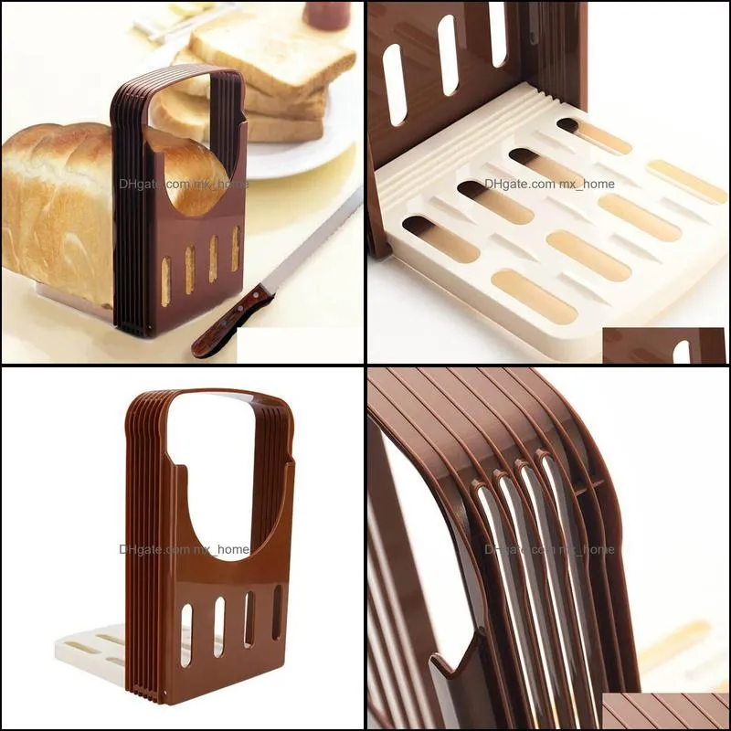 toast bread slicer plastic foldable loaf cutter rack cutting guide slicing tools kitchen accessories sec88 baking & pastry