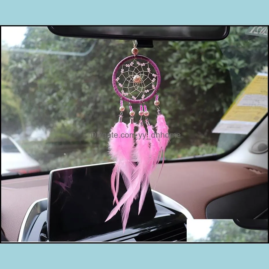 dream catcher car pendant accessory interior for girls feather mirror hanging pendant home decor lucky car ornament girls