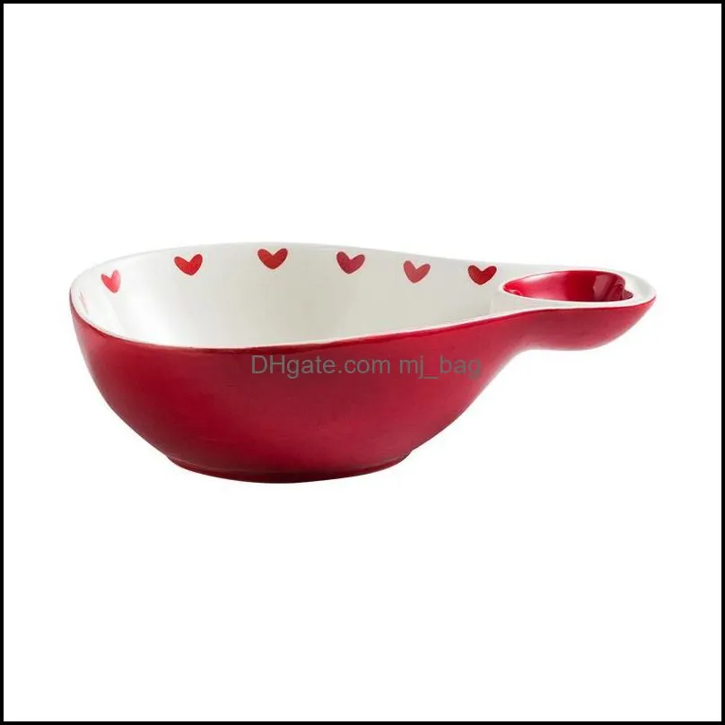 bowls baked rice bowl with heart-shaped handle oven baking creative gourd scoop salad noodle soup
