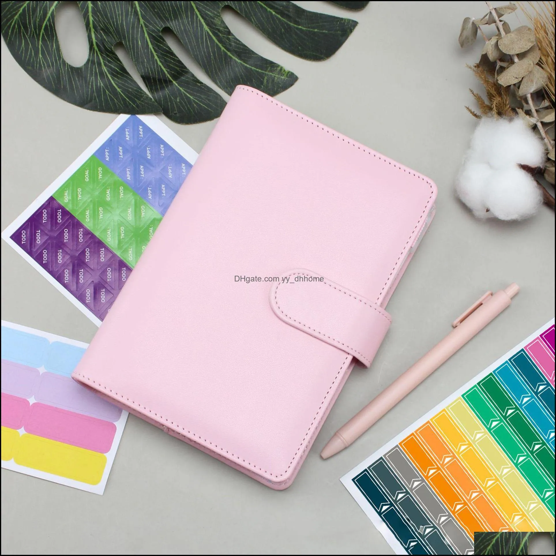 a6 pu leather notebook budget binder refillable 6 ring money saving loose leaf bag cash envelopes for planner personal organizer