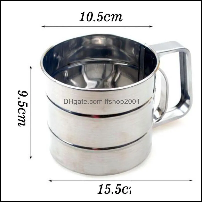 baking & pastry tools stainless steel flour sifter powdered for cakes decorating sieve cup handheld