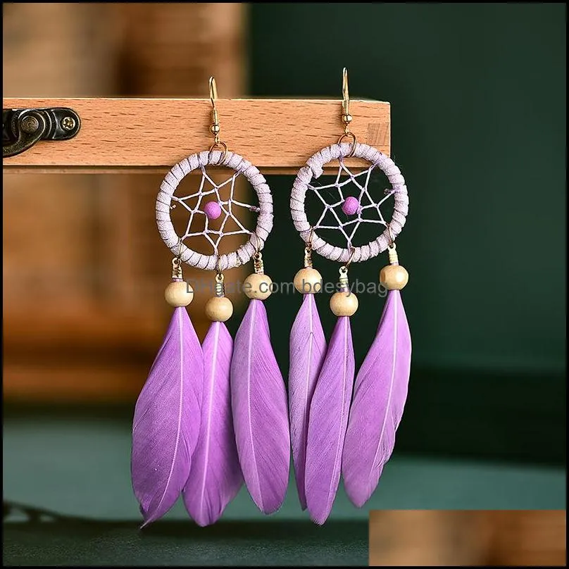 dream catcher dangles earrings stud earring chandelier ear hoop for women girl jewelry gift 211507