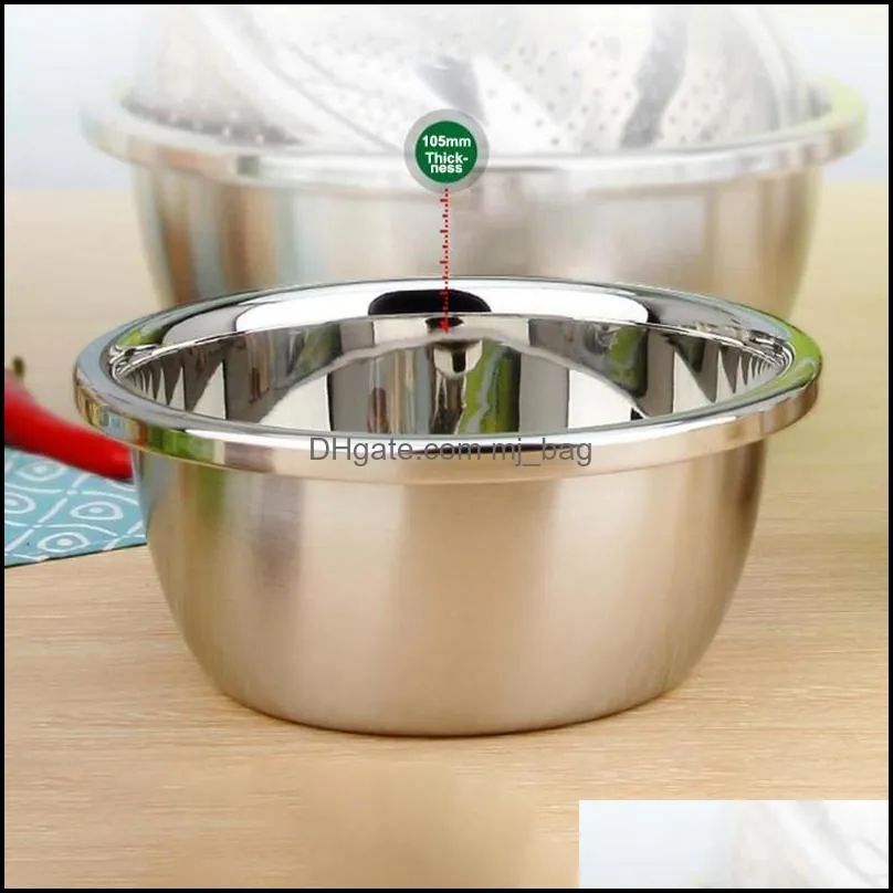 thickened stainless steel rice noodles soup bowl vegetables basin kitchen accessories tableware for home restaurant bowls