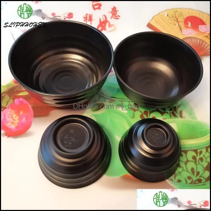 a5 melamine bowl black frost imitation porcelain dinnerware 5/6/7/8 inch restaurant household round noodle bowl