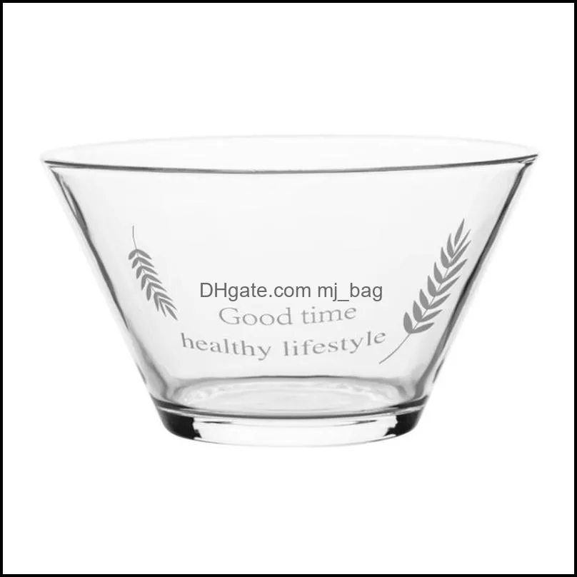 large capacity glass bowl water cup with lid transparent fruit salad milk home kitchen storage container bowls