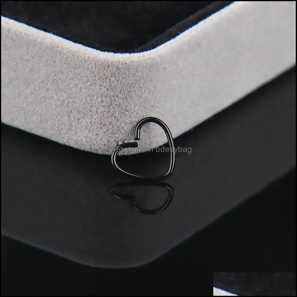 heart star shape ears stud steel hoop nose ring ear body jewelry 211375