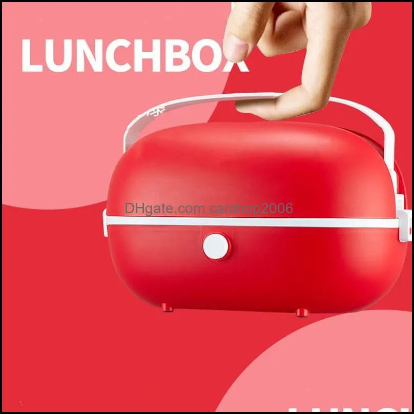 dinnerware sets electric cooking lunch box thermal bento case mini container portable handle stainless steel organizer office lunchbox