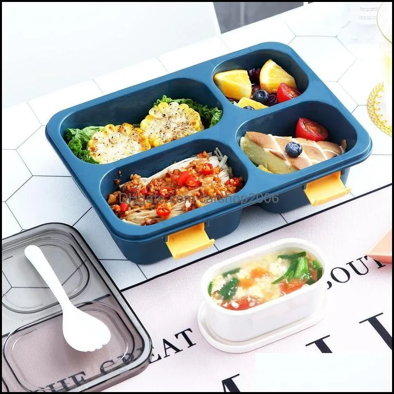 1300ml/850ml healthy plastic lunch box snap leak-proof microwave dinnerware bento adults kid storage container lunchbox sets