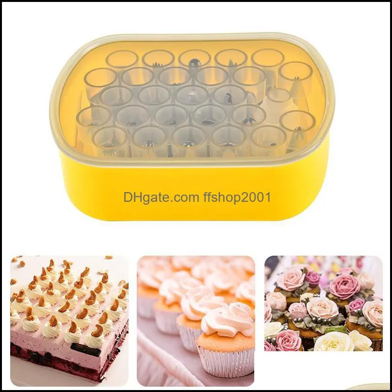 baking & pastry tools stainless steel cake nozzle set with boxs mouth icing piping cream cookie decor diy decorating tip