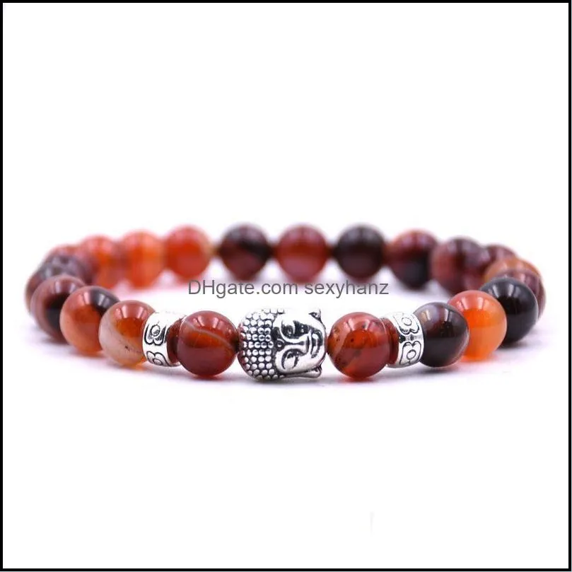 natural stone bracelet & bangle luxury charm bracelet palm dragon  owl armor barbell leopard skull cross buddha bead bracelet