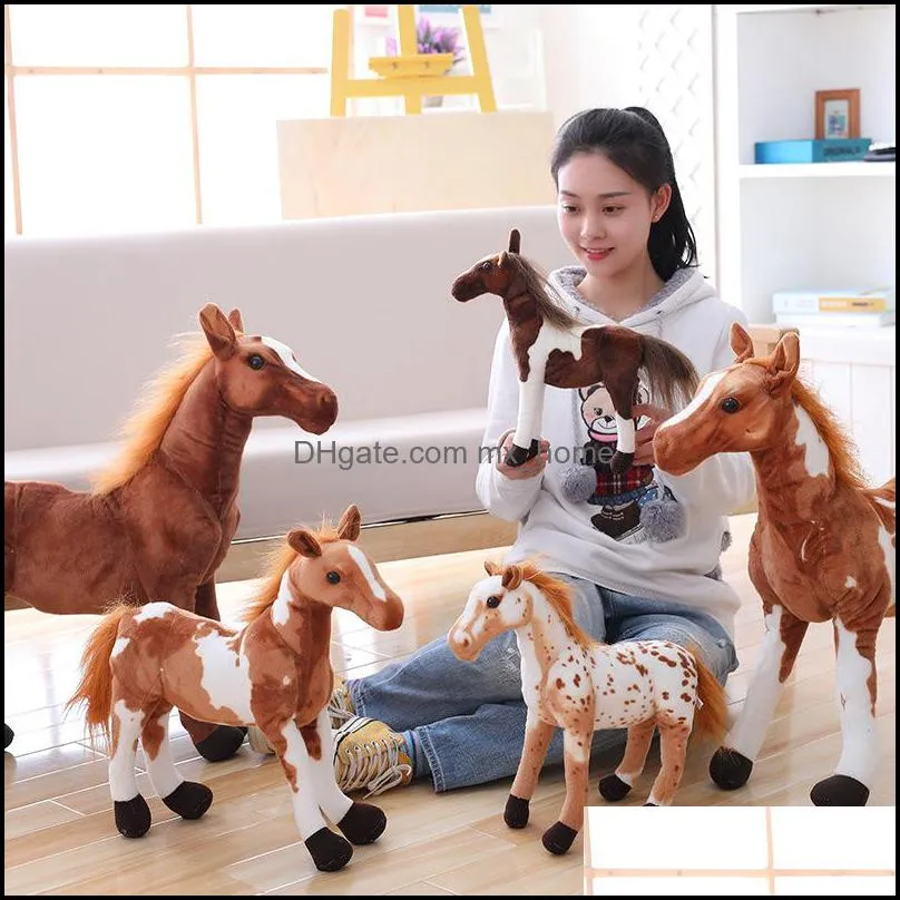 30-60cm simulation horse plush toys cute staffed animal zebra doll soft realistic horse toy kids birthday gift home decoration mxhome
