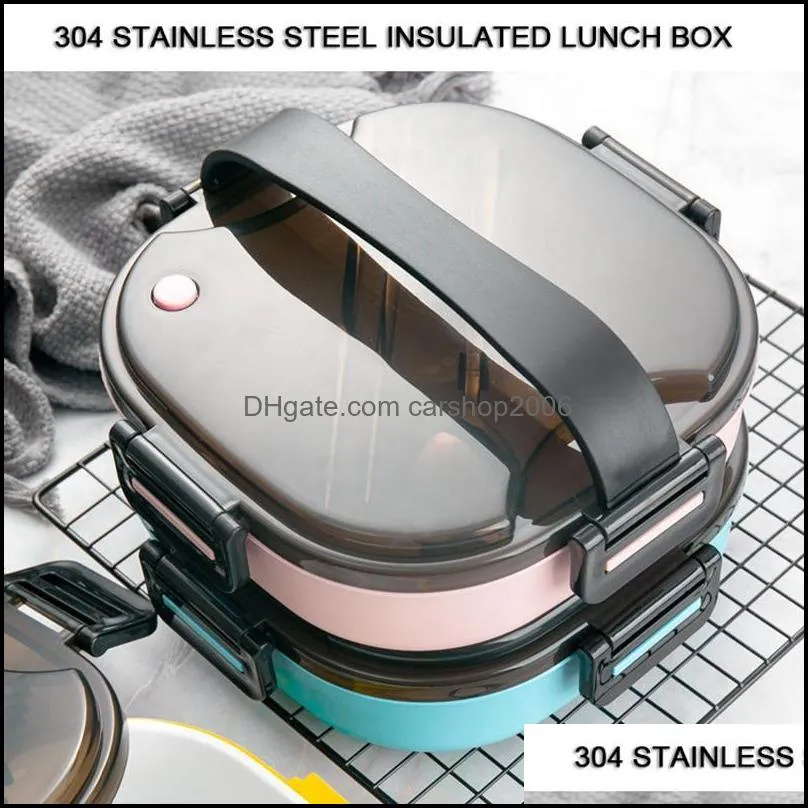 lunch box for kids with compartments 304 stainless steel japanese bento box microwave heating container tableware