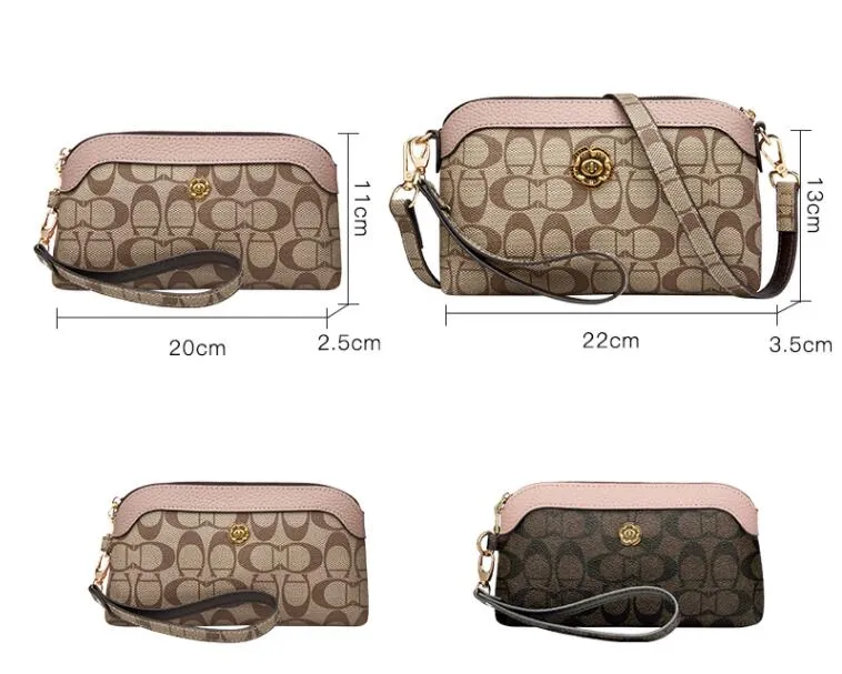 Designer Women print Long wallets Coffee colour zip Clutch wallet fashion Vintage Cross Body lady luxury Handbags Coin Purses Card Holder Purse With Box
