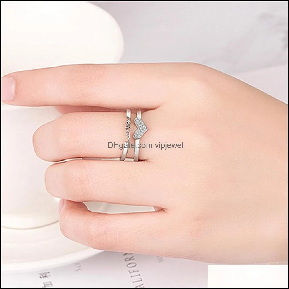 fashion exquisite classic silver love ring fashion set zircon ring king queen ring women`s engagement gift jewelry