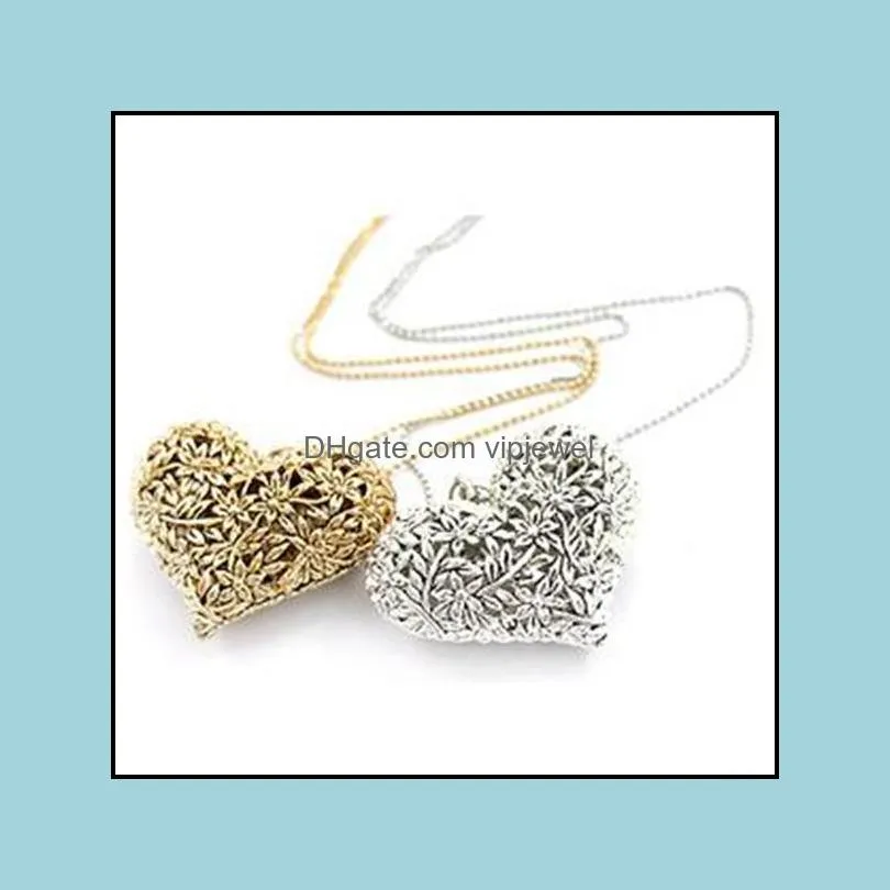 necklaces pendants gold silver necklace for women heart long necklace sweater heart chain pendant necklaces